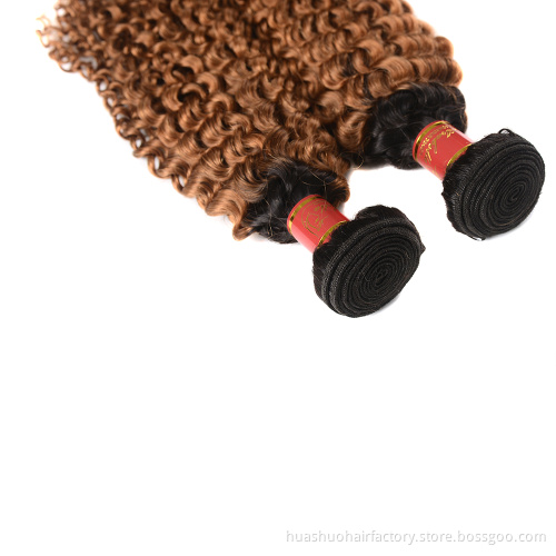 Huashuo Highest Discounts High Density Knot Bleaching 1B 30 Color Jerry Curl Indian Temple Hair